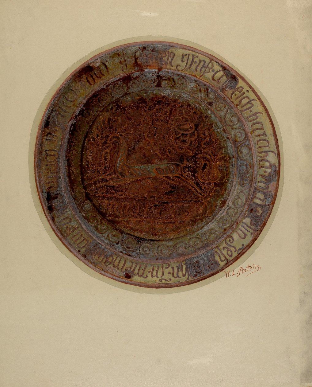パ。German Dish, c. 1937. 作： ウィリアムLアントリム