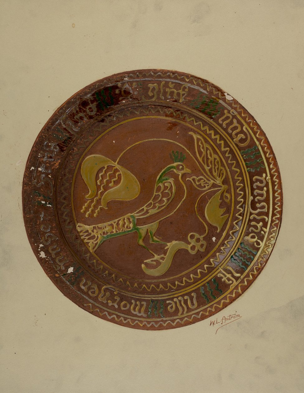パ。German Plate, c. 1938. 作： ウィリアムLアントリム