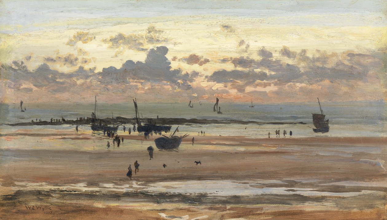 ポルテルフィッシャーフォーク、1875年（パネルに置かれた紙に油彩） 作： ウィリアムライオネルワイリー