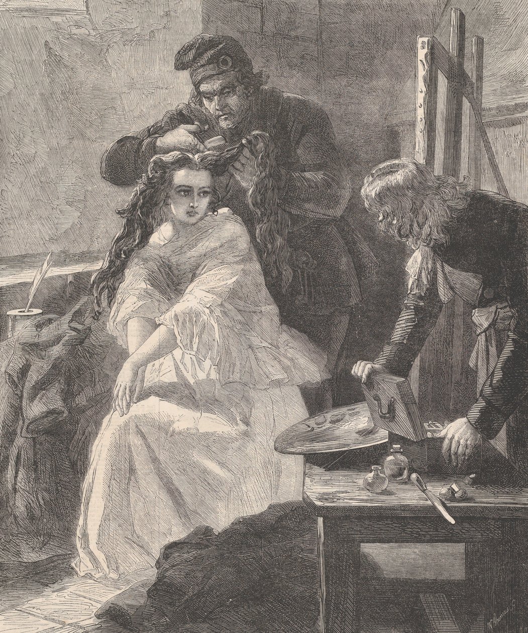 La Toilette des Morts（1863年7月25日のイラストレイテッド・ロンドン・ニュースより）。 作： ウィリアム・ルソン・トーマス