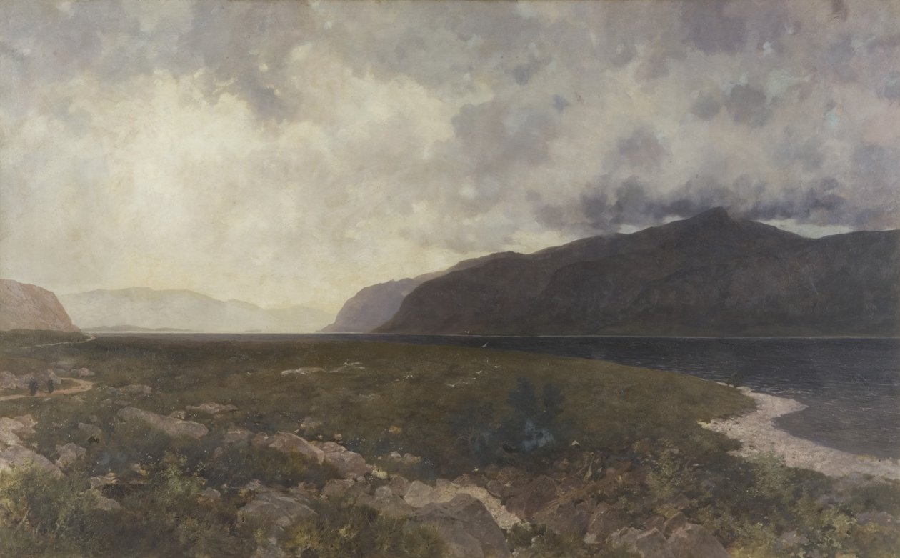 Grudie Bridgeから見たLoch Maree, c.1905 （油彩・キャンバス 作： ウィリアムマシューヘイル