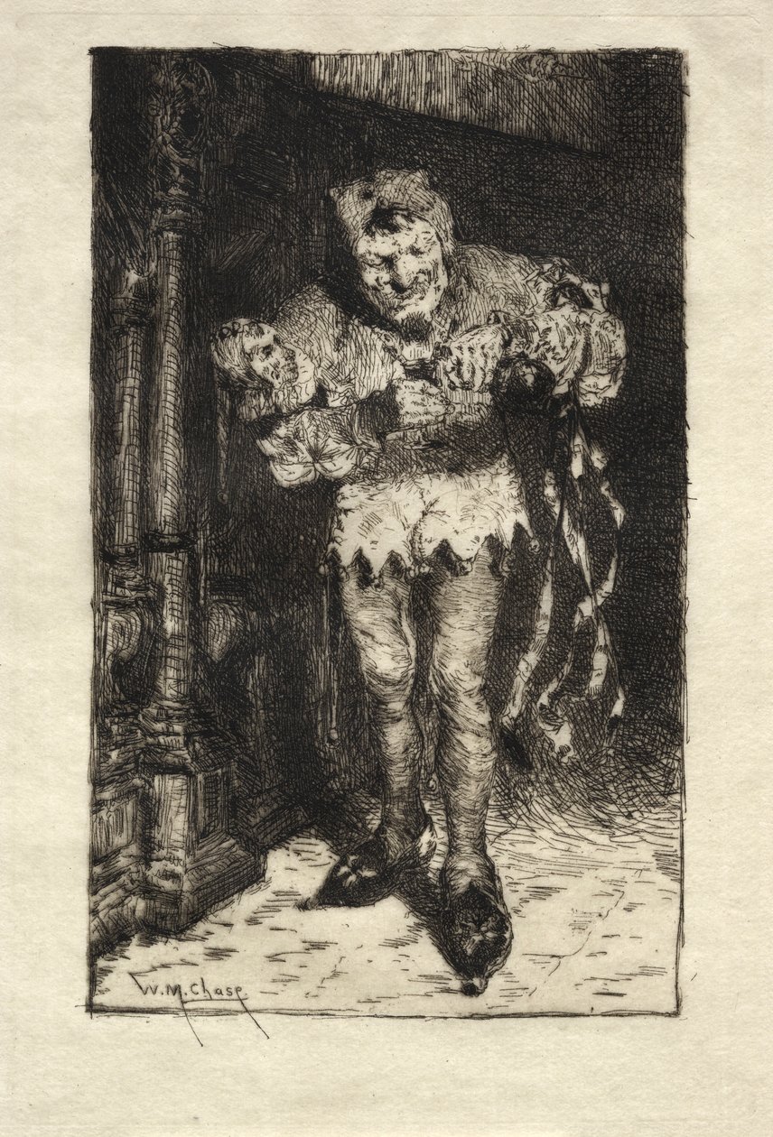 道化師、c。 1890 作： ウィリアム・メリット・チェイス
