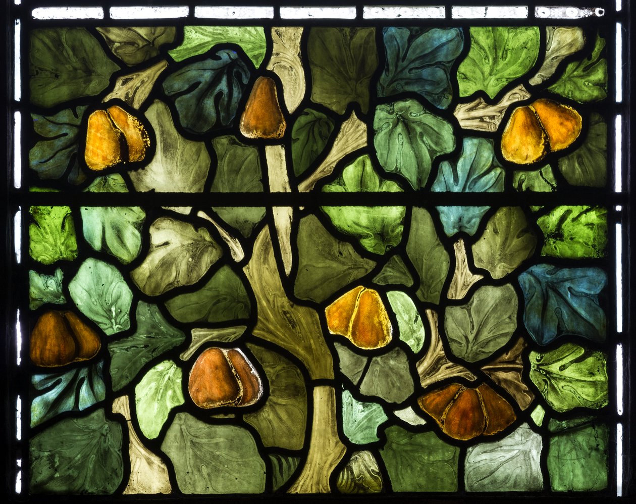 ステンドグラス　Glass　Leaves 葉の詳細、1879（ステンドグラス）