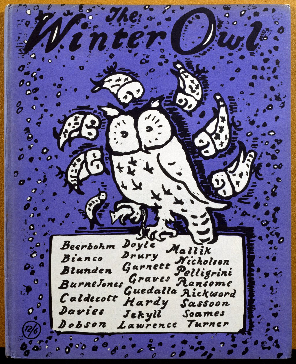 The Winter Owl の表紙、Cecil Palmer 発行、ロンドン 作： ウィリアム・ニコルソン