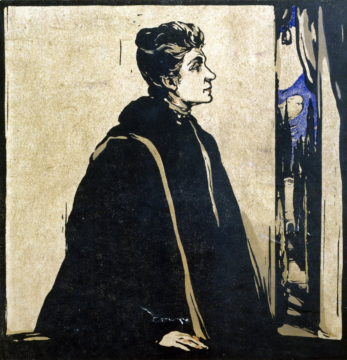 Eleonora Duse (1858-1924) 「Twelve Portraits」のイラスト、1899 年発行 (手彩色木版) 作： ウィリアム・ニコルソン