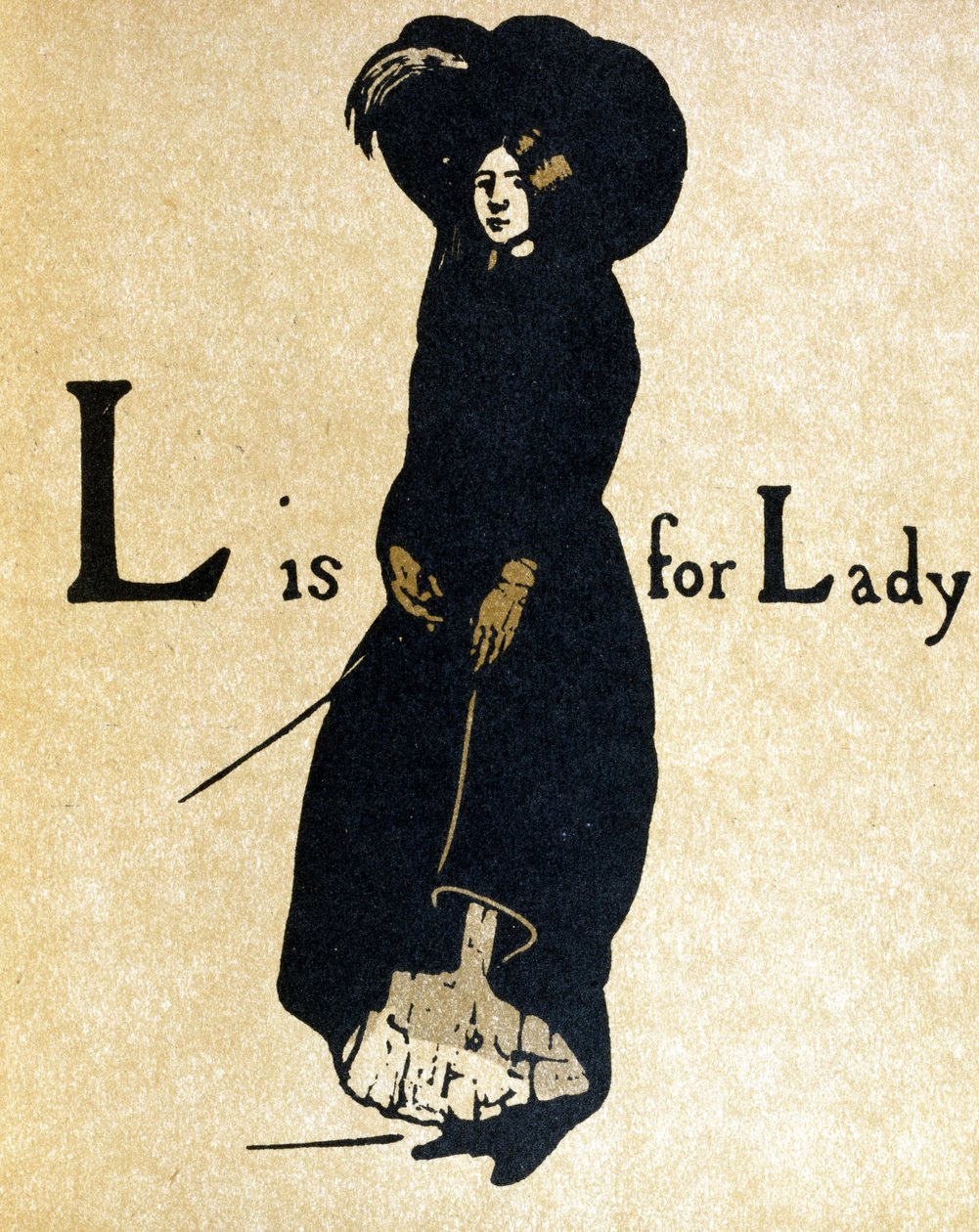 L は Lady の意味、William Heinemann 発行の「An Alphabet」のイラスト 作： ウィリアム・ニコルソン