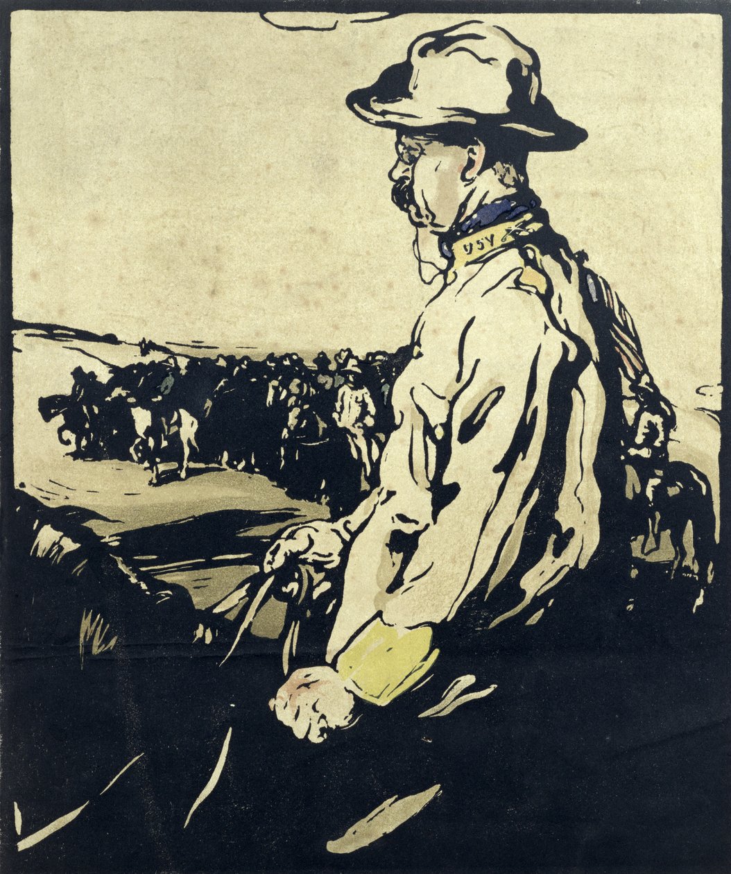 セオドア・ルーズベルト大統領、「12人の肖像画」のイラスト、1899年発行（手彩色木版） 作： ウィリアム・ニコルソン