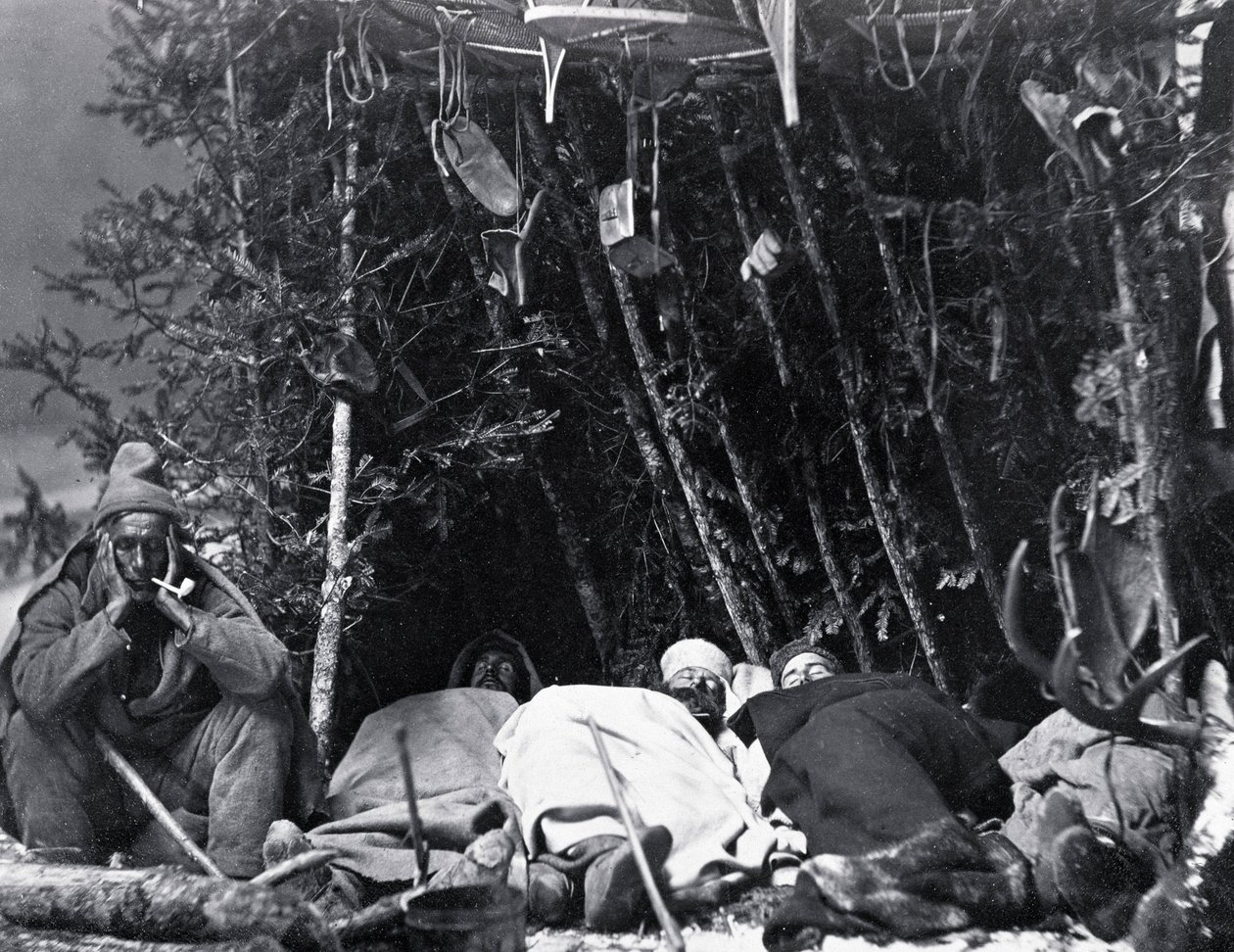 カナダでのトラッパーの生活、1890年頃のノートマンの写真。 作： ウィリアム・ノットマン