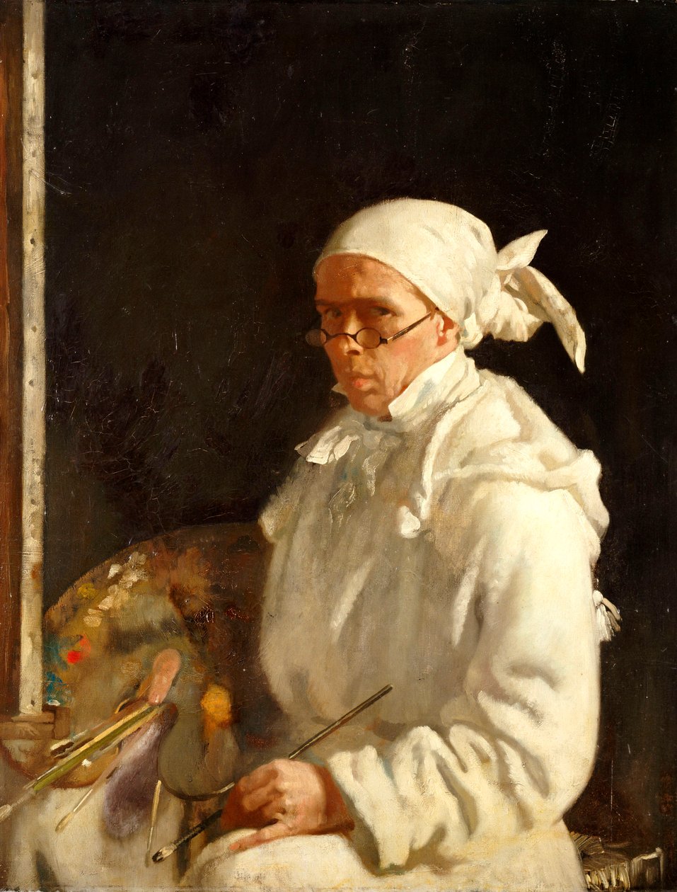 画家：眼鏡をかけた自画像、1907 作： ウィリアム・オーペン