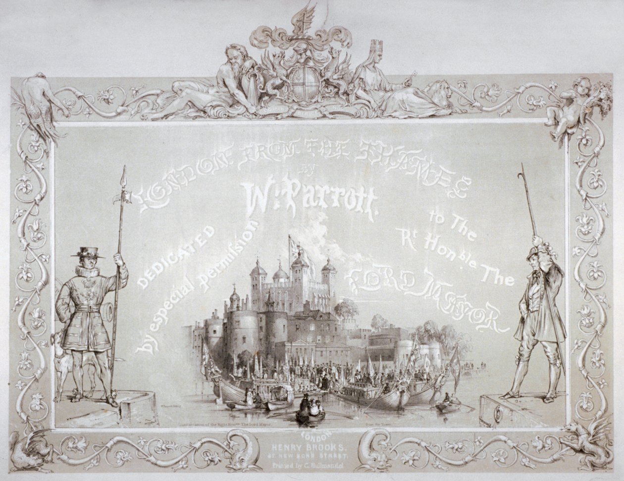 ロンドン塔から出航するトーマス・ジョンソン市長一行（1840年 作： ウィリアム・パロット