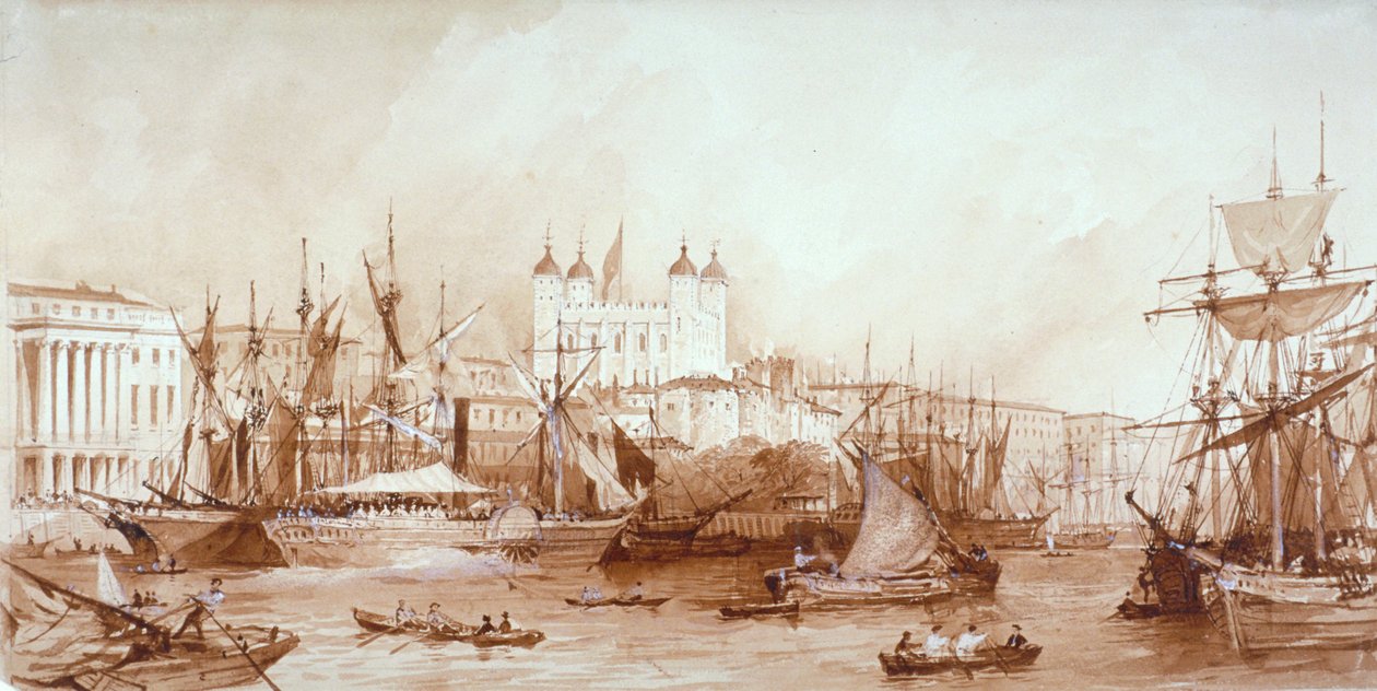 ロンドン塔（ロンドン、ステップニー）1840年頃 作： ウィリアム・パロット