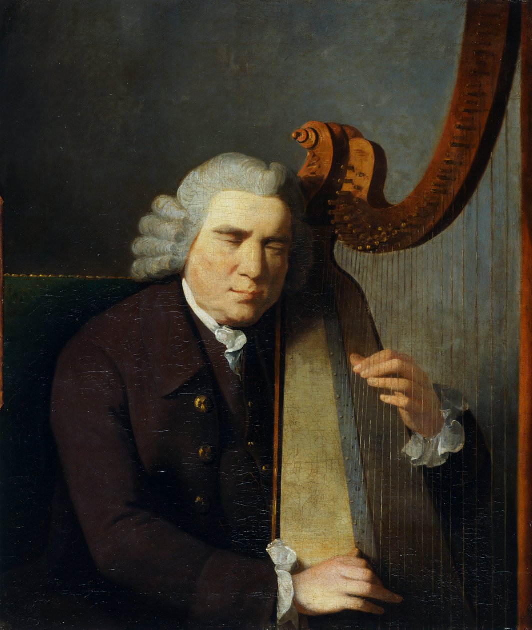 盲目のハープ奏者、ジョン・パリー」1710～1782年、1775～91年 作： ウィリアム・パリー