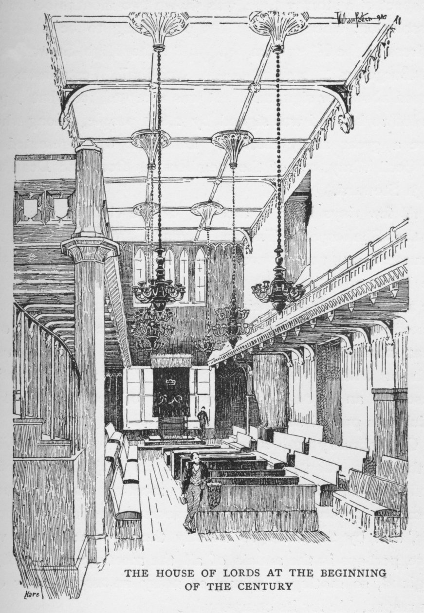 世紀初頭の貴族院、c1897 作： ウィリアム・パッテン