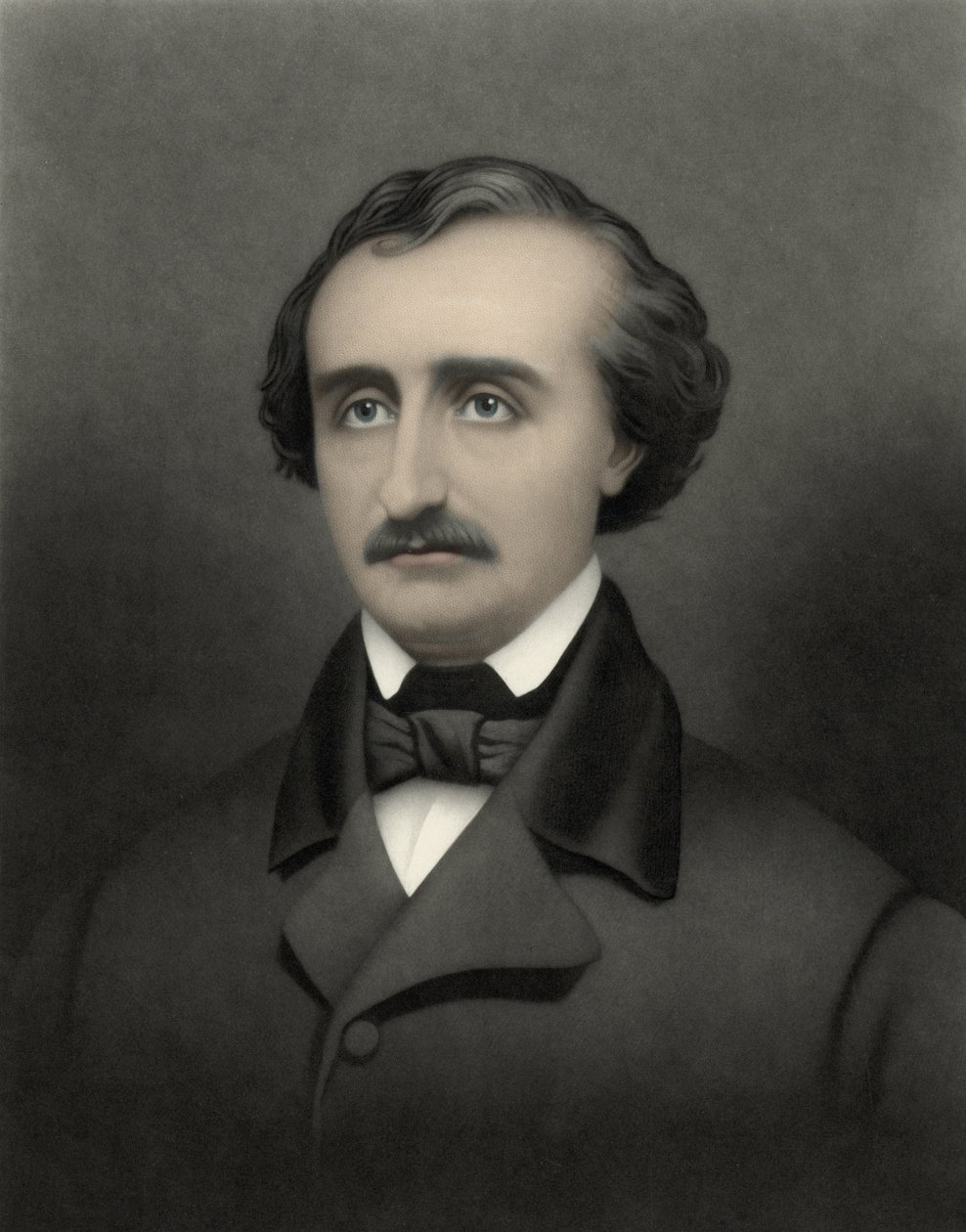 アメリカの作家、エドガー・アラン・ポー（1809-1849）の肖像。 作： ウィリアム・サーテン