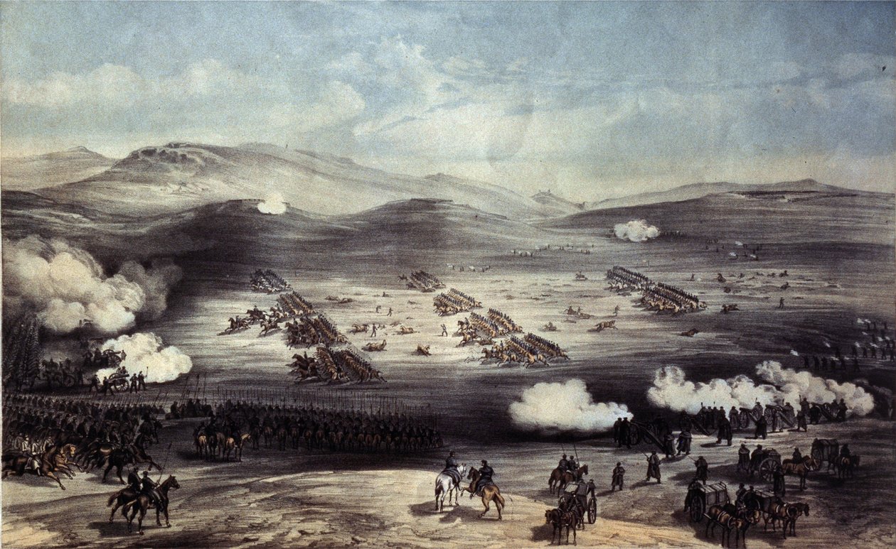 1854年10月25日のバラクラバの戦い。軽旅団の突撃 作： ウィリアムクリミアシンプソン