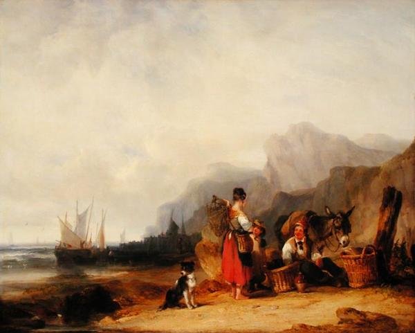 The Prawn Fishers, c.1835 （油彩・キャンバス） 作： ウィリアム・シニアシェイアー
