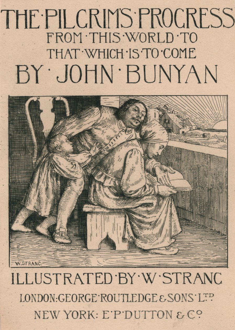バニヤンの妻、聖書を読んでいる（c1916）。 作： ウィリアム・ストランド