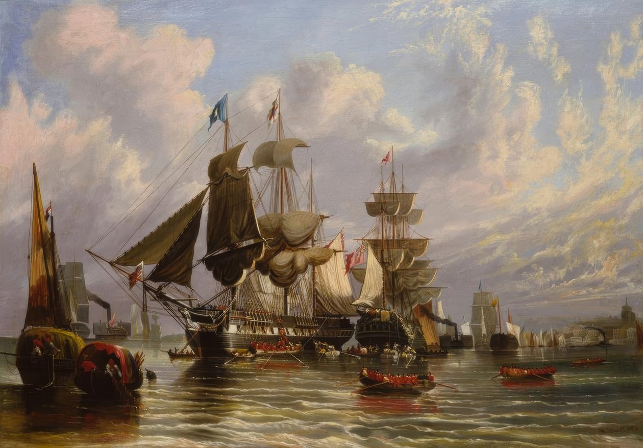 クリミア戦争、乗船部隊、1855年-宝石。 W.スチュアート 作： ウィリアム・スチュアート