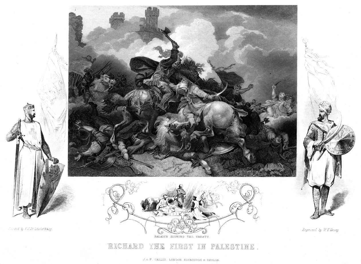 1192年のヤッファの戦いでのリチャード1世1157-119。 作： ウィリアム・ターナー・デイビー