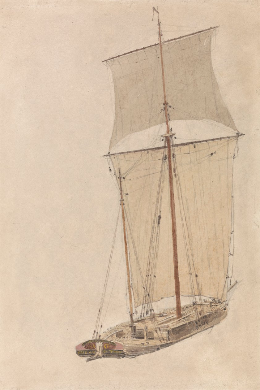 O veleiro "Friend" em Upton-on-Severn 作： オックスフォードのウィリアム・ターナー
