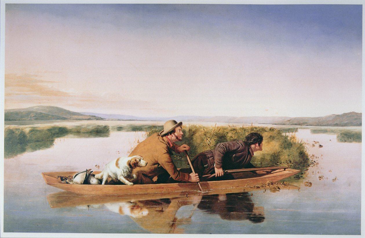 ニュージャージー州ホーボーケン湿原のダックハンターたち