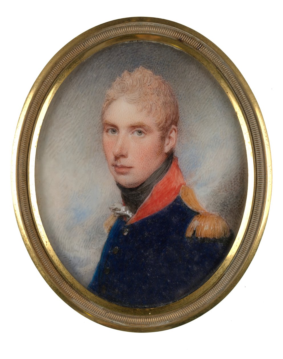 1809年5月、英国王室騎兵隊、ウィリアム・ターウィット＝ドレイク大尉（後に中佐）（1785-1848）（象牙に細密画 作： ウィリアム・ウッド