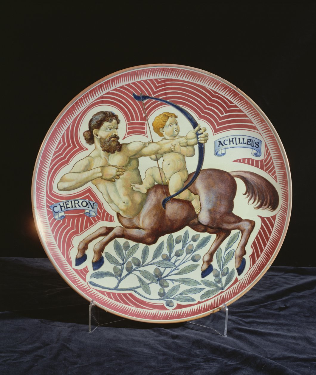 CheironとAchilleus（セラミック）を描いた充電器 作： ウィリアム・ド・モーガン