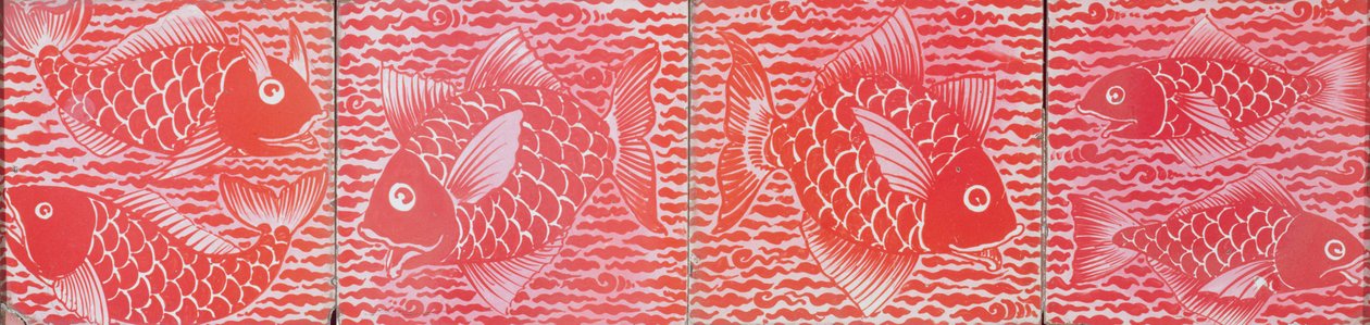 魚柄タイル（セラミック） 作： ウィリアム・ド・モーガン
