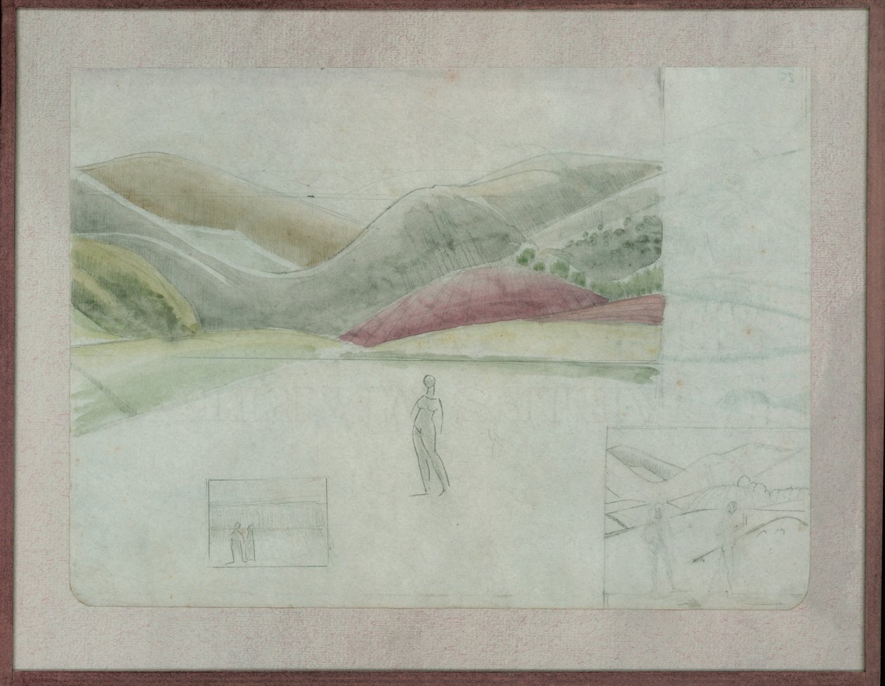 Santissima Trinitaの習作、1924年頃（紙に鉛筆と水彩） 作： ウィニフレッド騎士団