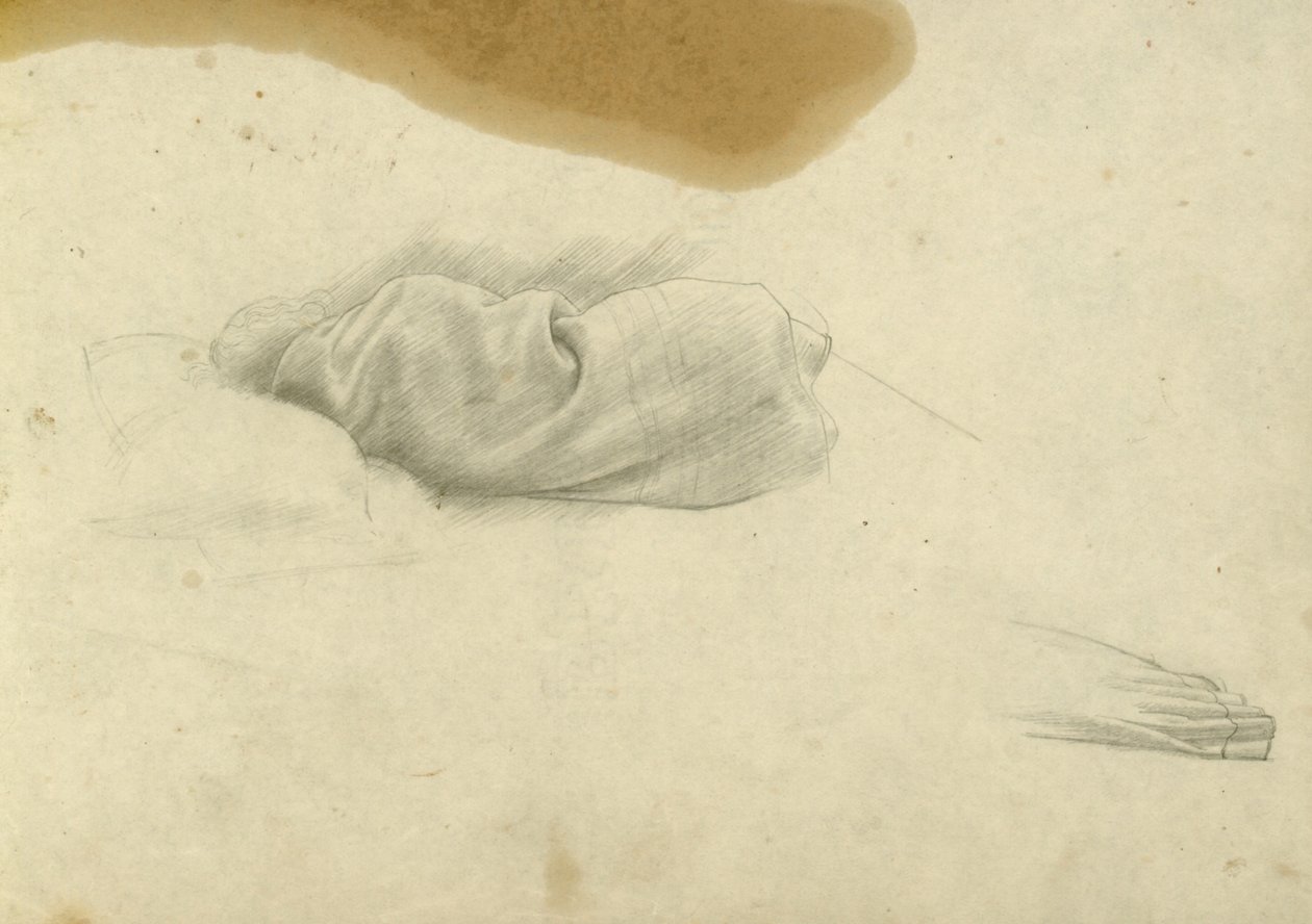 Santissima Trinitaの眠っている女性のための習作、1924-30年頃（紙に鉛筆） 作： ウィニフレッド騎士団