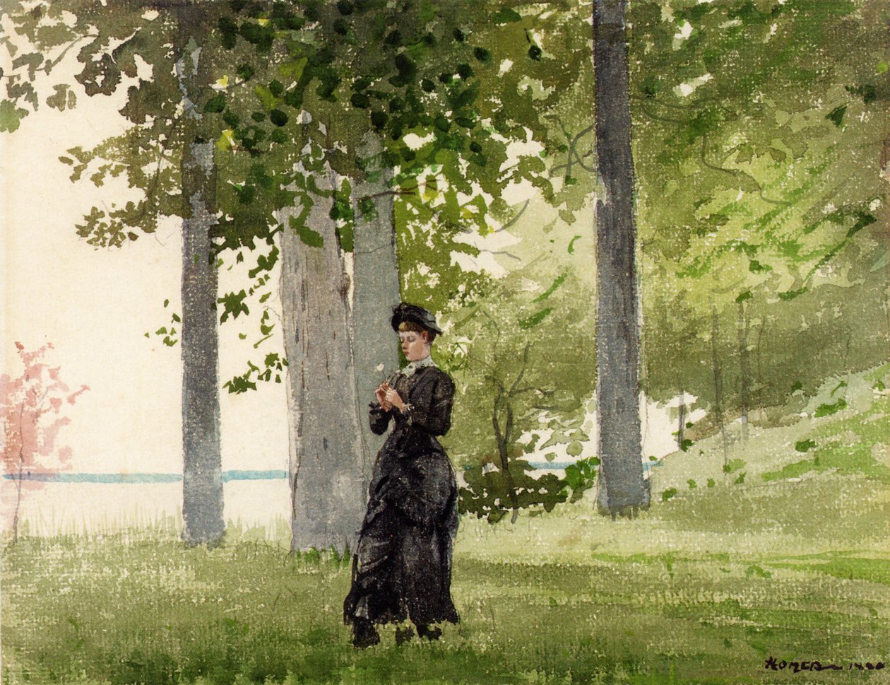 花を持つ女性 作： ウィンスロー・ホーマー