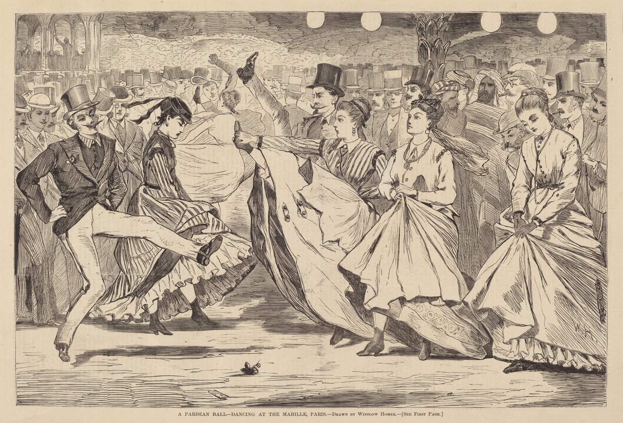 パリの舞踏会-パリのマビーユでのダンス、1867年発行。 作： ウィンスロー・ホーマー