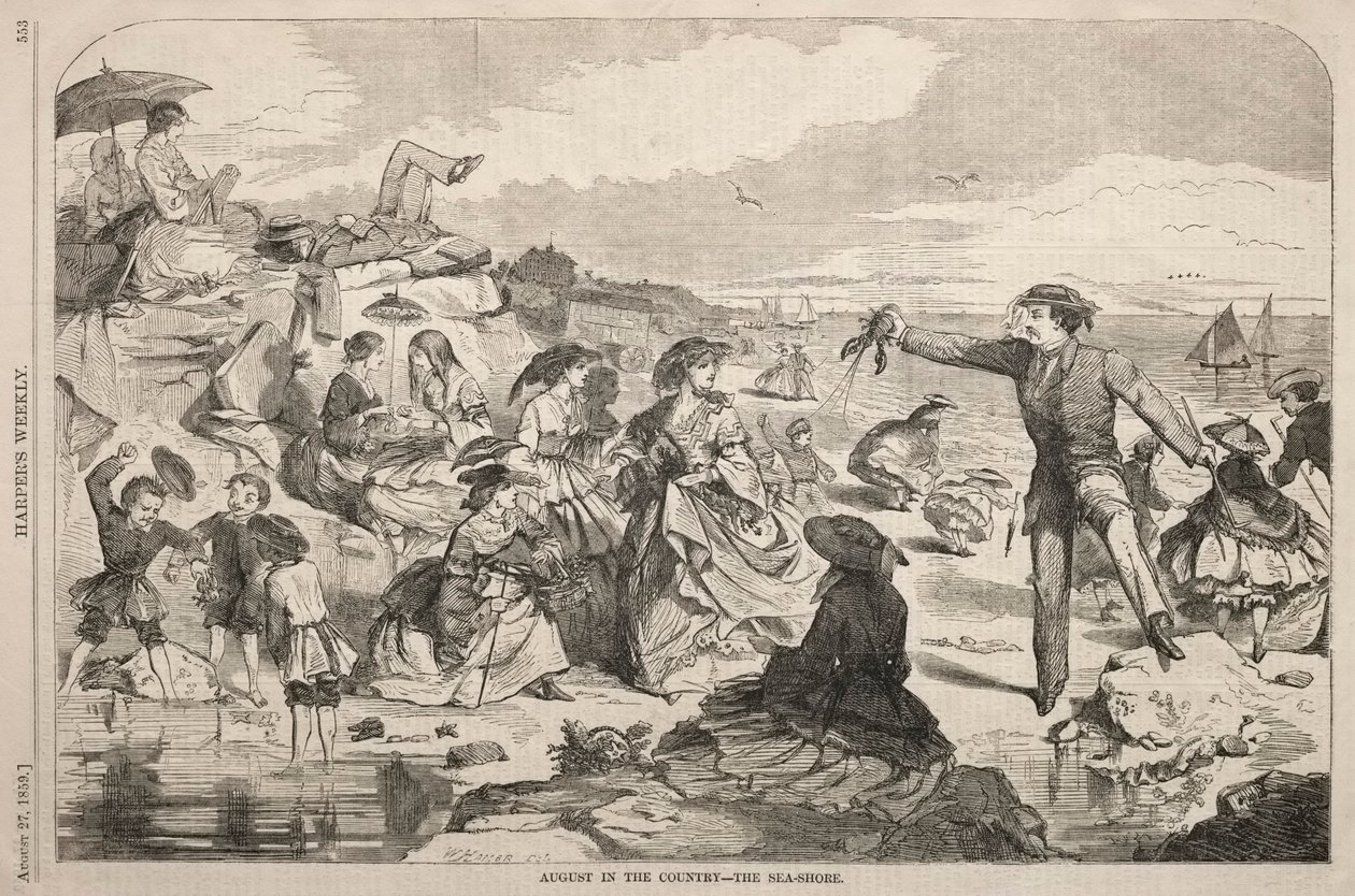 国の8月-海辺、1859年。 作： ウィンスロー・ホーマー