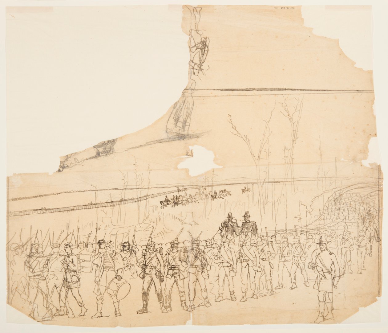 1862年、行進中の歩兵隊列の図面 作： ウィンスロー・ホーマー