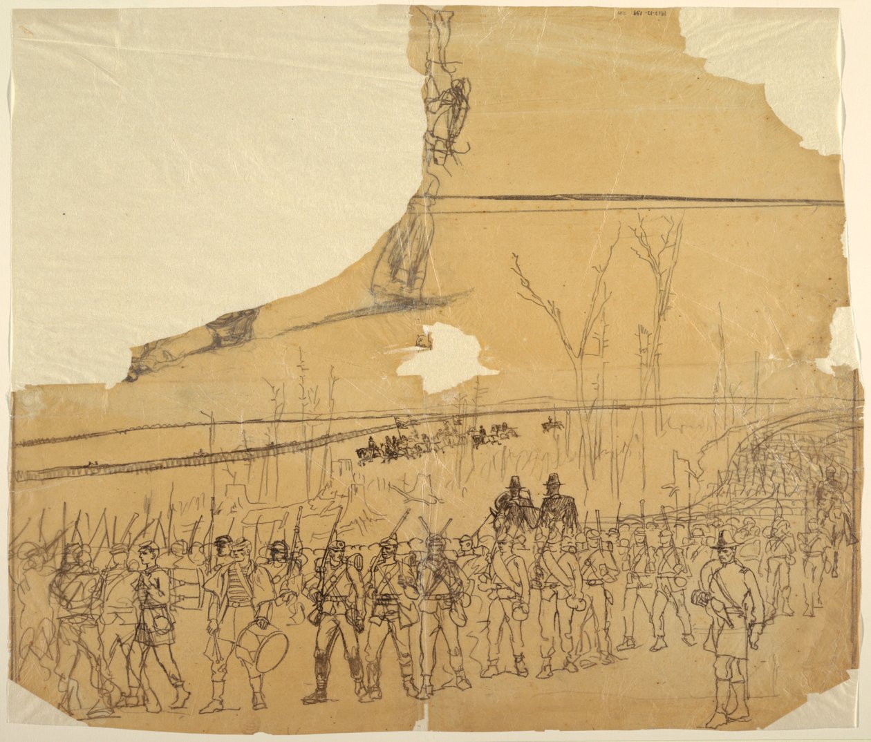 1862年、行進中の歩兵隊列の図面 作： ウィンスロー・ホーマー