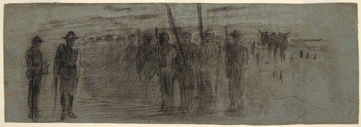 戦隊を視察する将校と補佐官（1864年頃）。 作： ウィンスロー・ホーマー