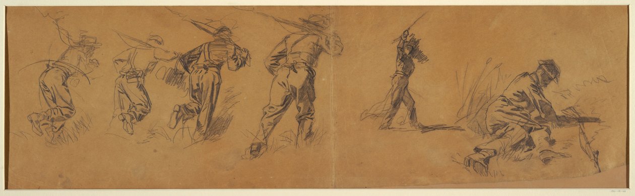 素描、兵士の研究、1863-65年 作： ウィンスロー・ホーマー