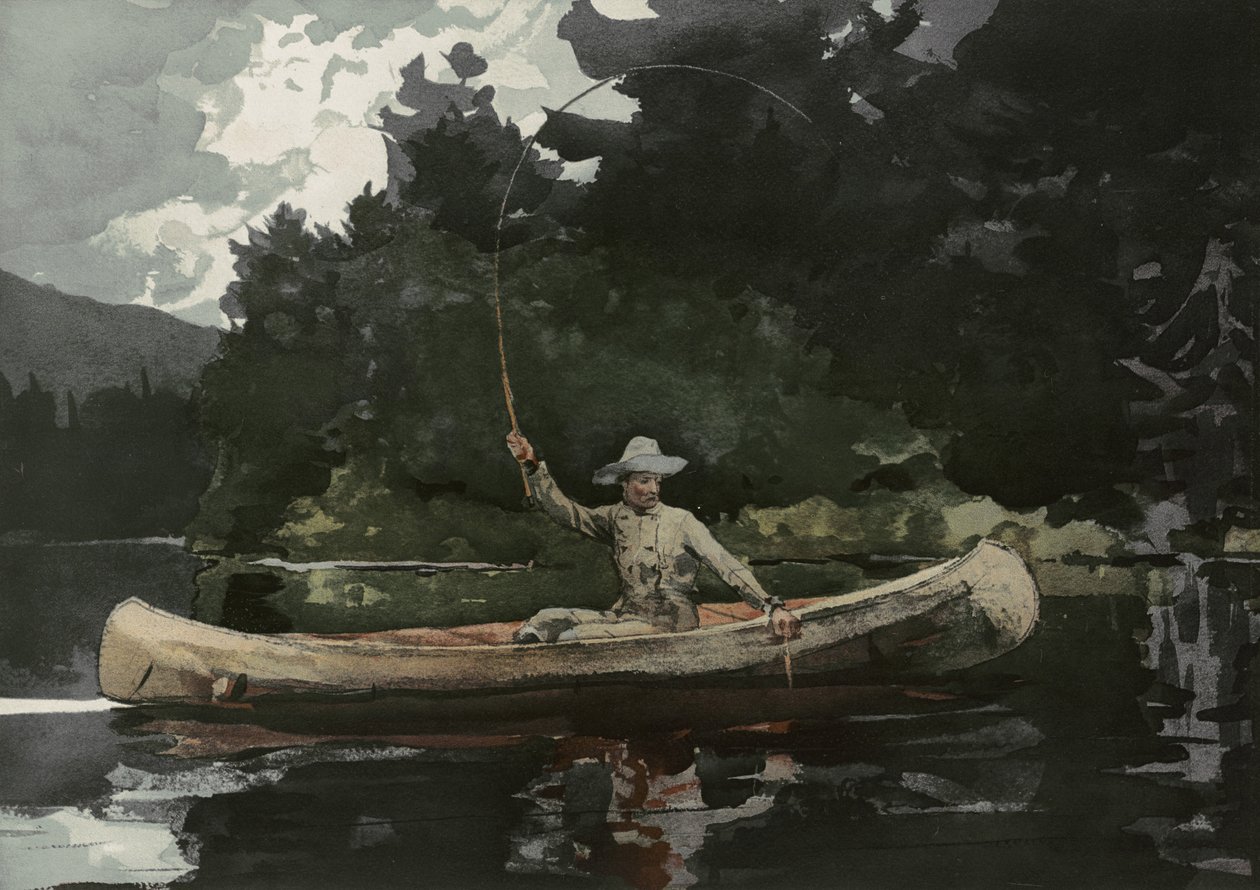 ノースウッズでの釣り、L。プランアンドカンパニー発行、1896年 作： ウィンスロー・ホーマー