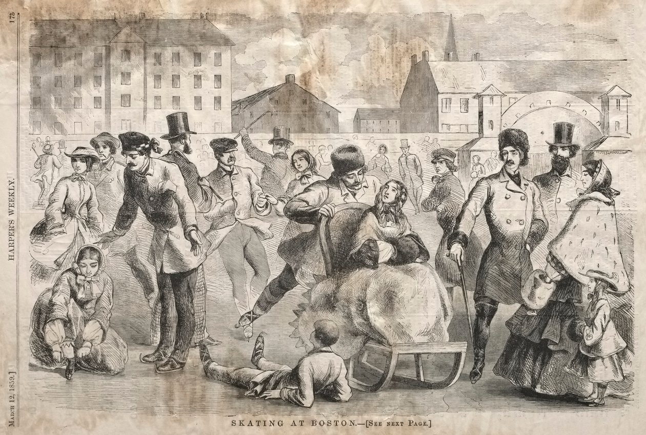 1859年ボストンでスケート。 作： ウィンスロー・ホーマー