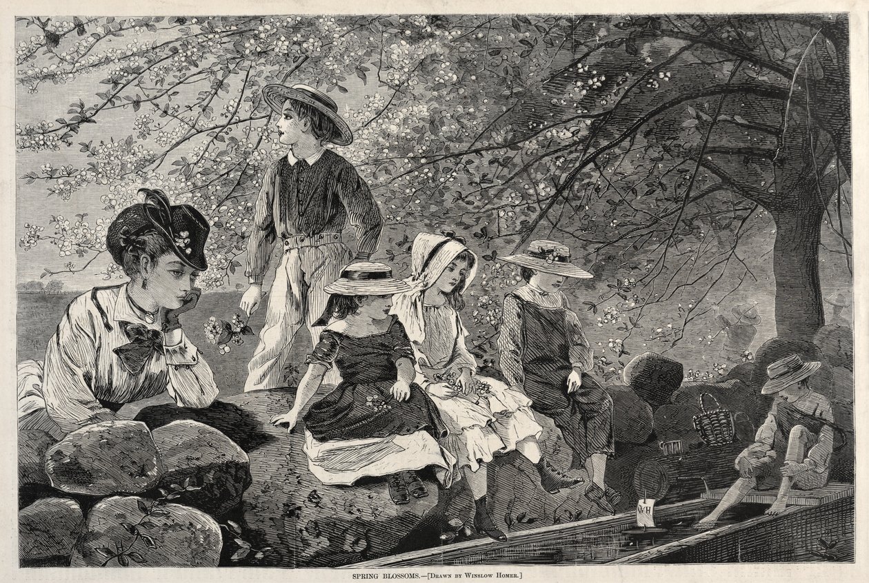 春の花、1870年。 作： ウィンスロー・ホーマー