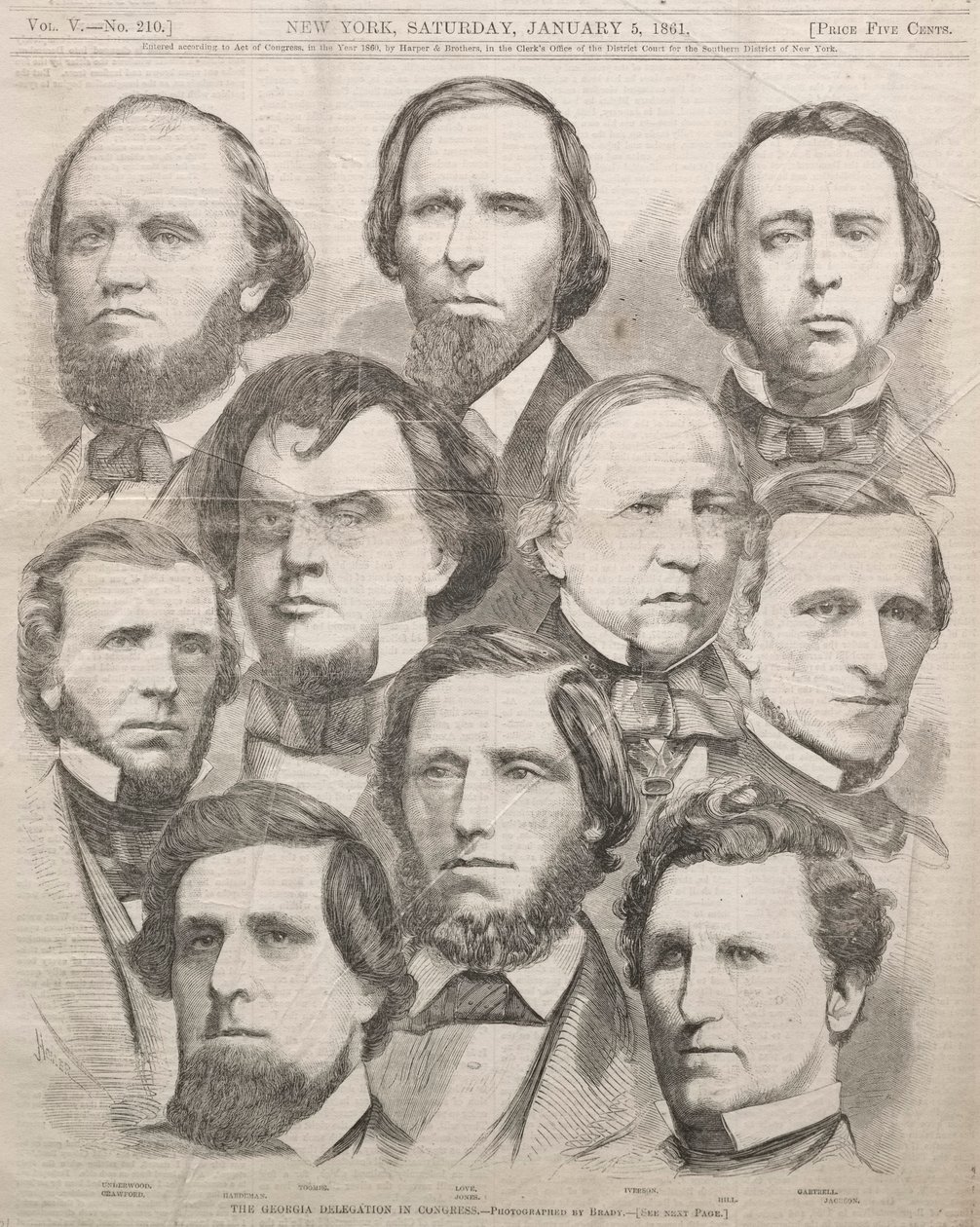 議会のジョージア代表団、1861年。 作： ウィンスロー・ホーマー