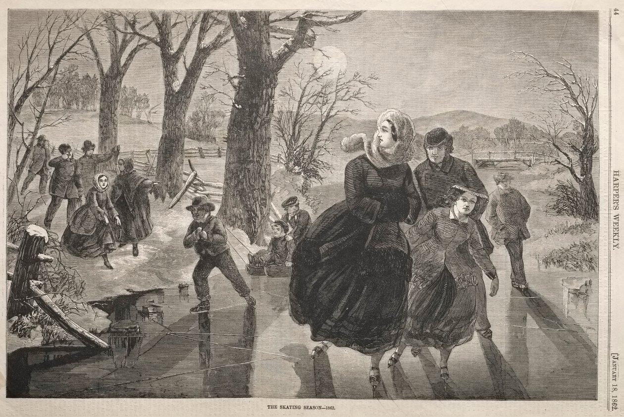 スケートシーズン-1862、1862。 作： ウィンスロー・ホーマー
