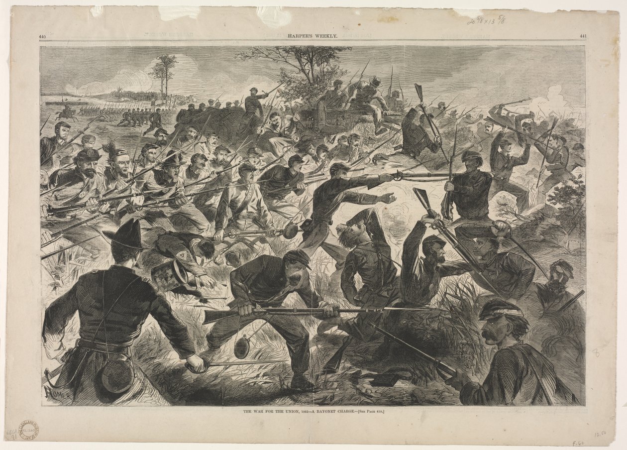 連邦のための戦争、1862年 - 銃剣突撃 作： ウィンスロー・ホーマー