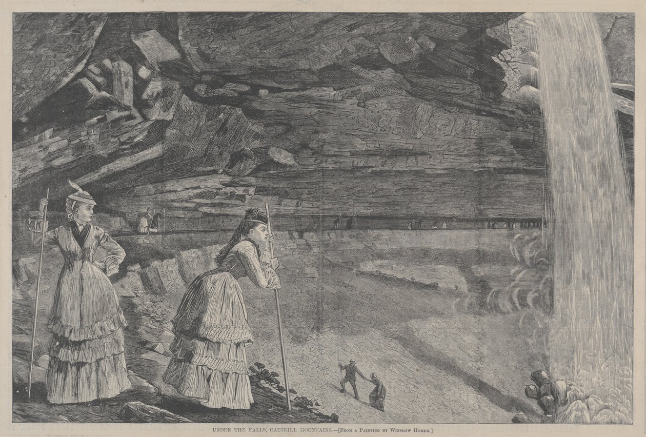 滝の下、ウィンスローホーマーの絵画からのキャッツキル山脈、1872年。 作： ウィンスロー・ホーマー