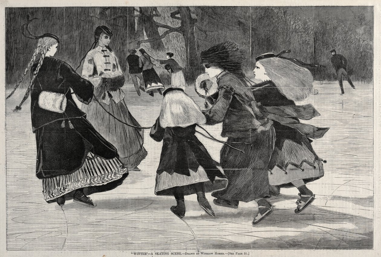 冬-スケートシーン、1868。 作： ウィンスロー・ホーマー
