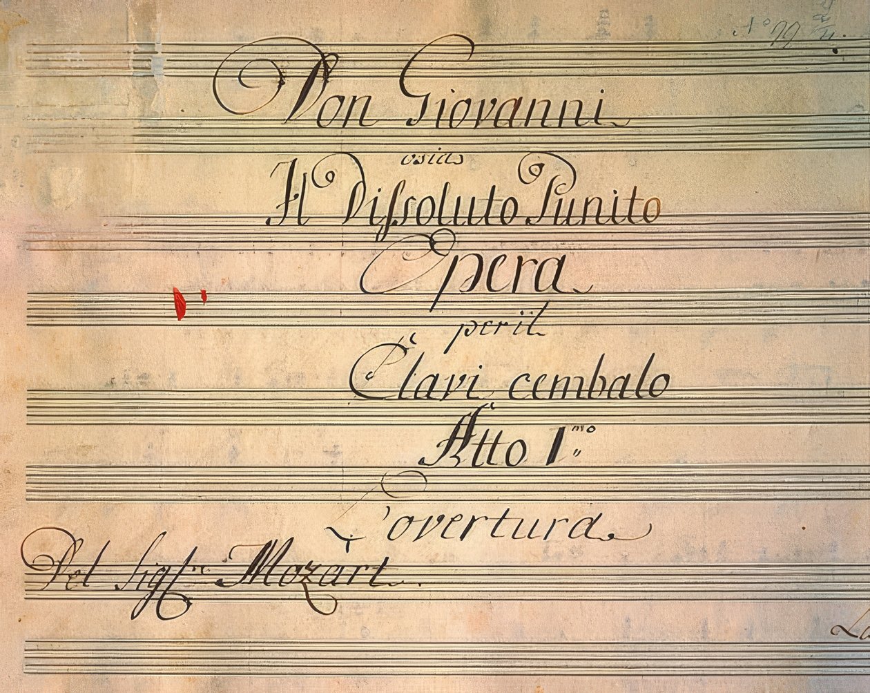 オペラドンジョバンニのタイトルページ。 1787年に初演 作： ヴォルフガング・アマデウス・モーツァルト