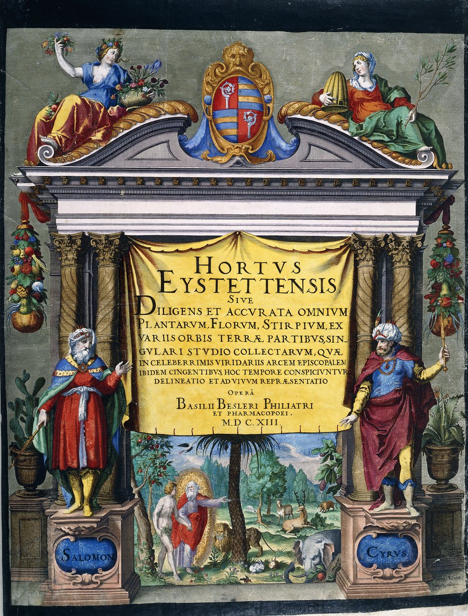 バジリウスベスラーによるフロリレギウム「ホルタスEystettensis」の刻まれたタイトル 作： ヴォルフガング・キリアン