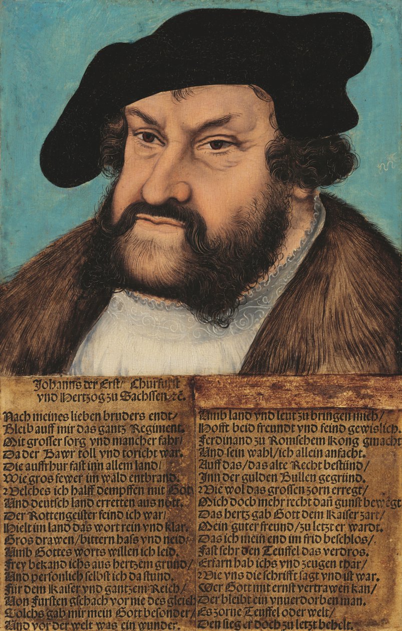 ドイツ語: Johann der Beständige, Kurfürst von Sachsen (1486-1532) 堅固なるヨハン。ザクセン選帝侯 (1486-1532) 作： ルーカス・クラナッハ・ザ・エルダーのワークショップ
