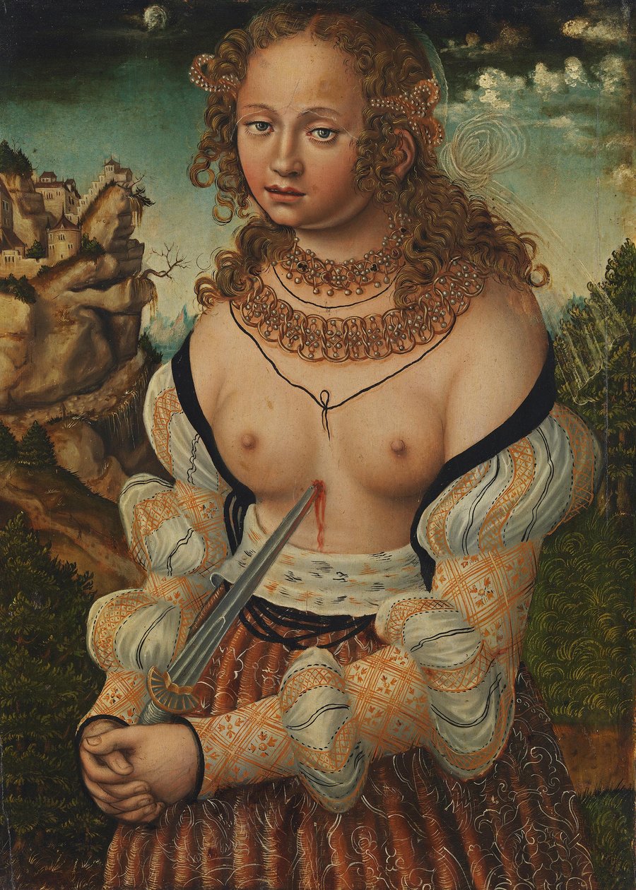 ドイツ語：Selbstmord der Lucretia ルクレティアの自殺 作： ルーカス・クラナッハ・ザ・エルダーのワークショップ