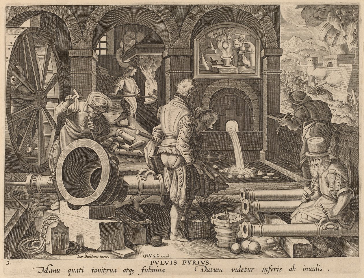 火薬 作： Jan van derStraet後のPhilipGalleのワークショップ